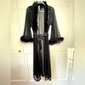 NEW black feather robe